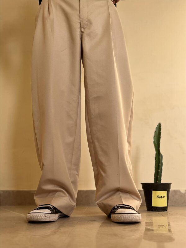 Oversized beige Korean-style baggy pants for men by Indian brand Mitrism