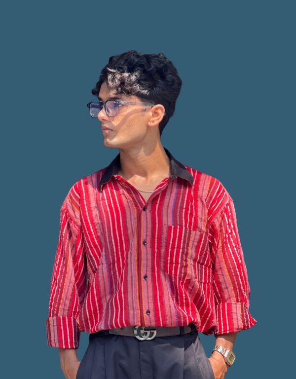 "Mitrism Oversized Multi-Check Shirt for Men – Bold and Trendy"