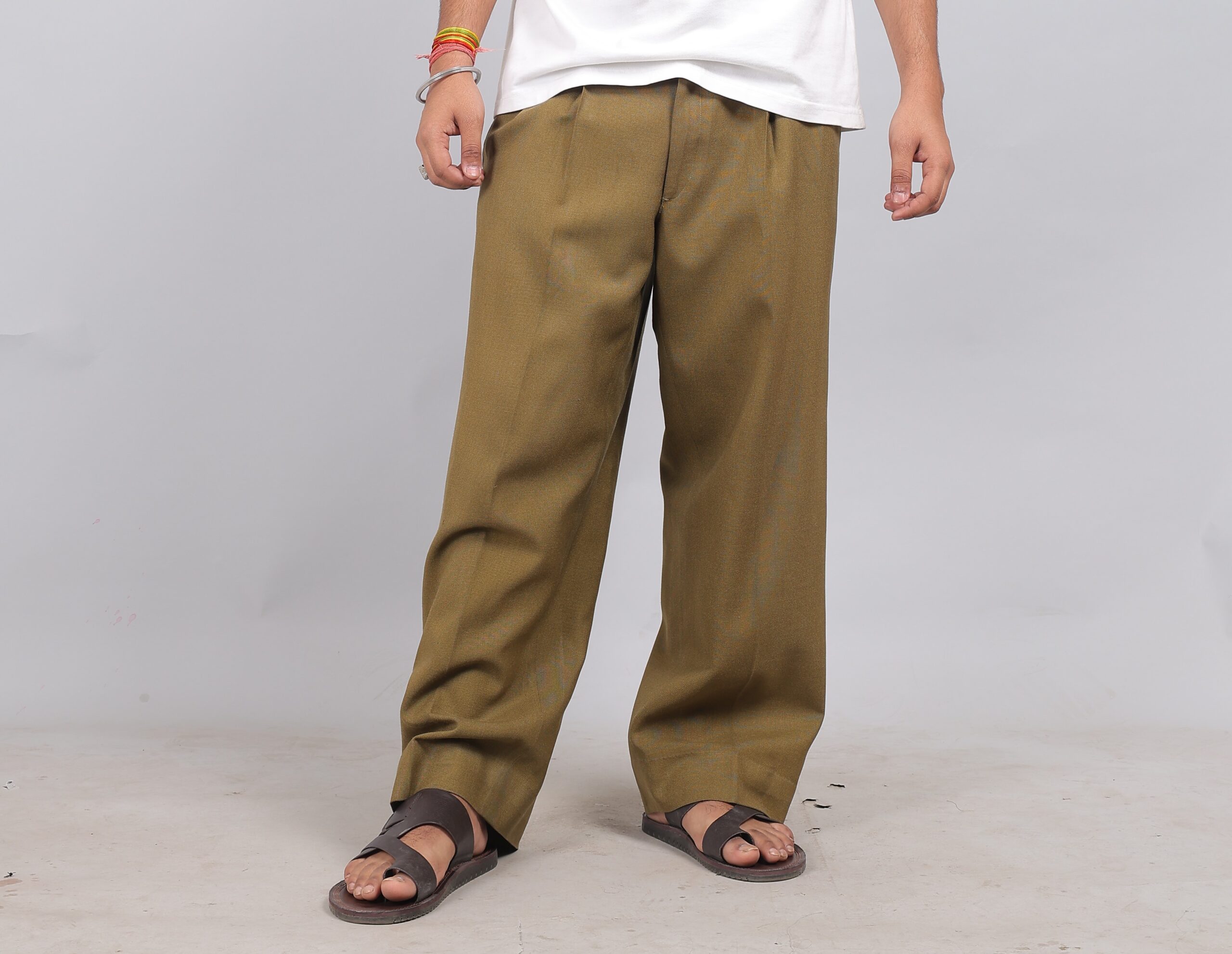 men’s tailored wide leg pants – olive