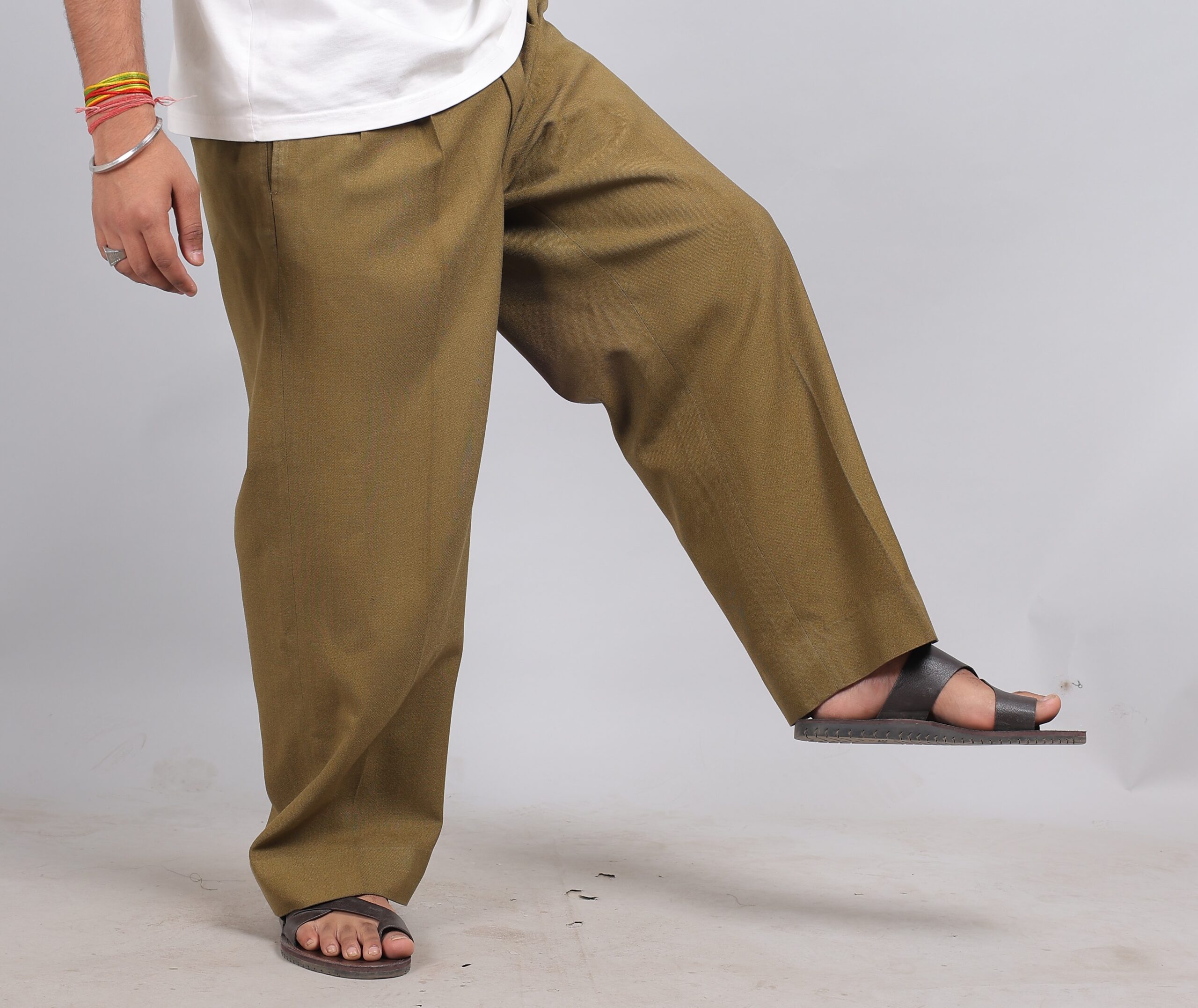 men’s tailored wide leg pants – olive