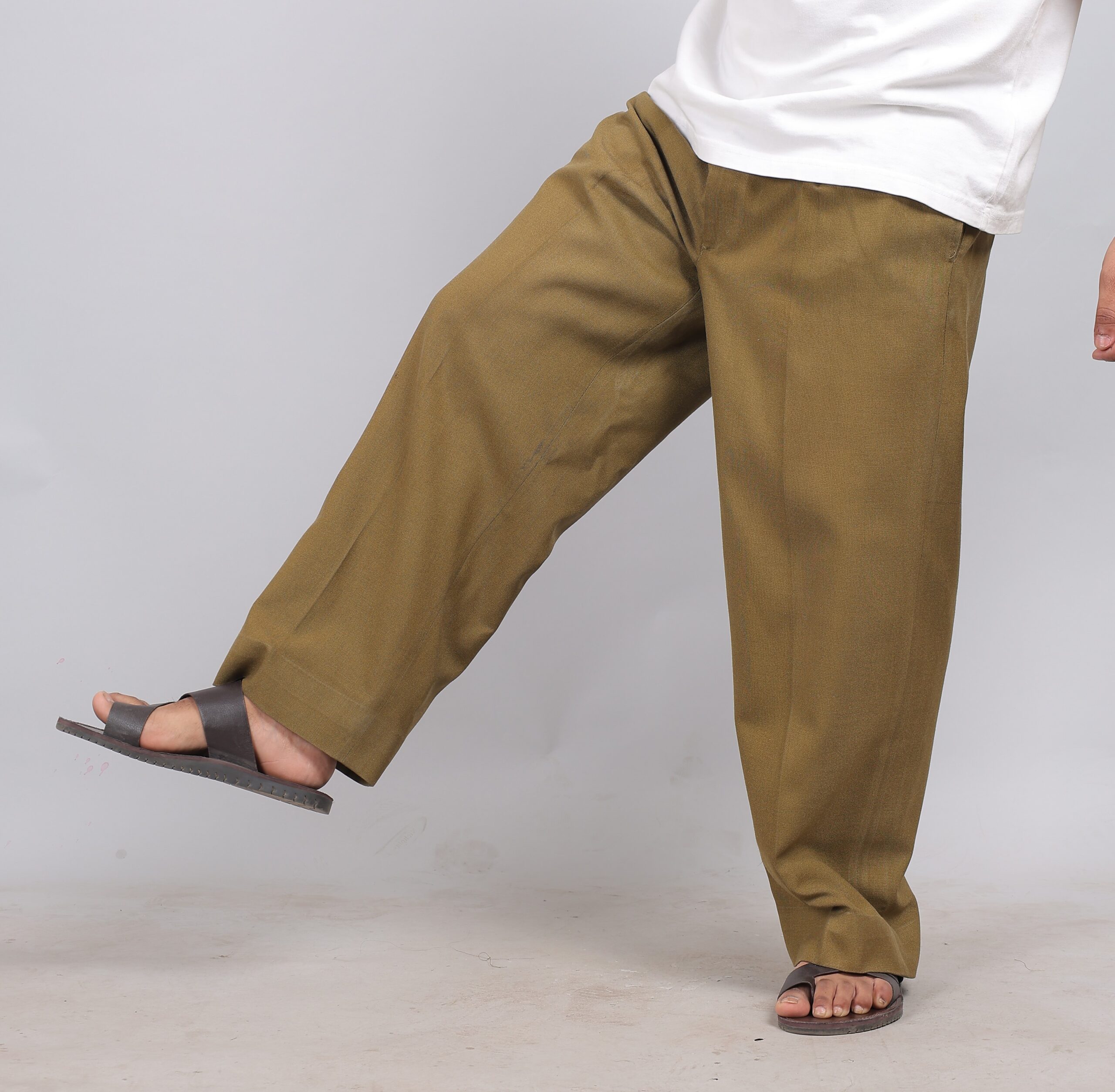 men’s tailored wide leg pants – olive