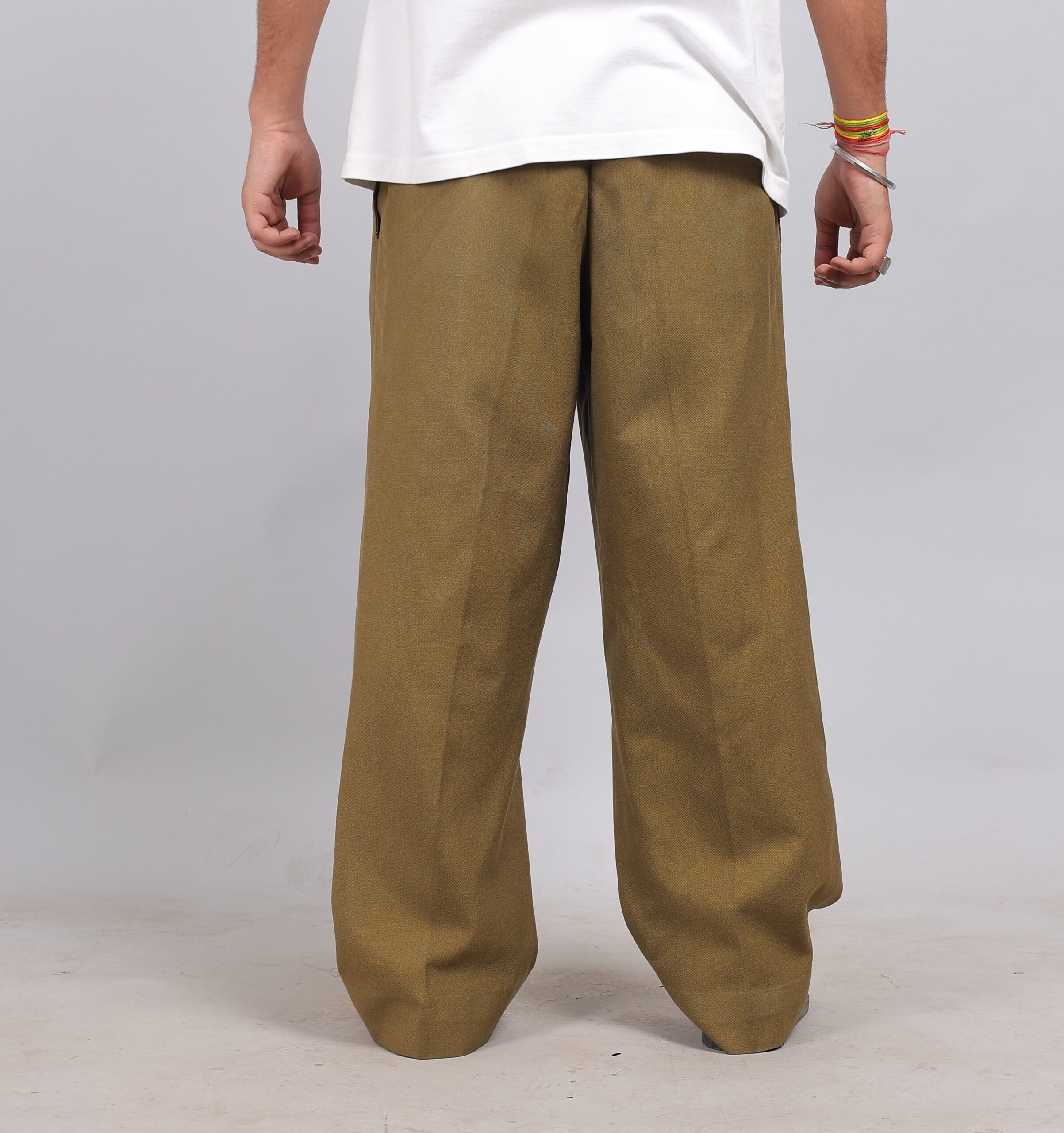 men’s tailored wide leg pants – olive
