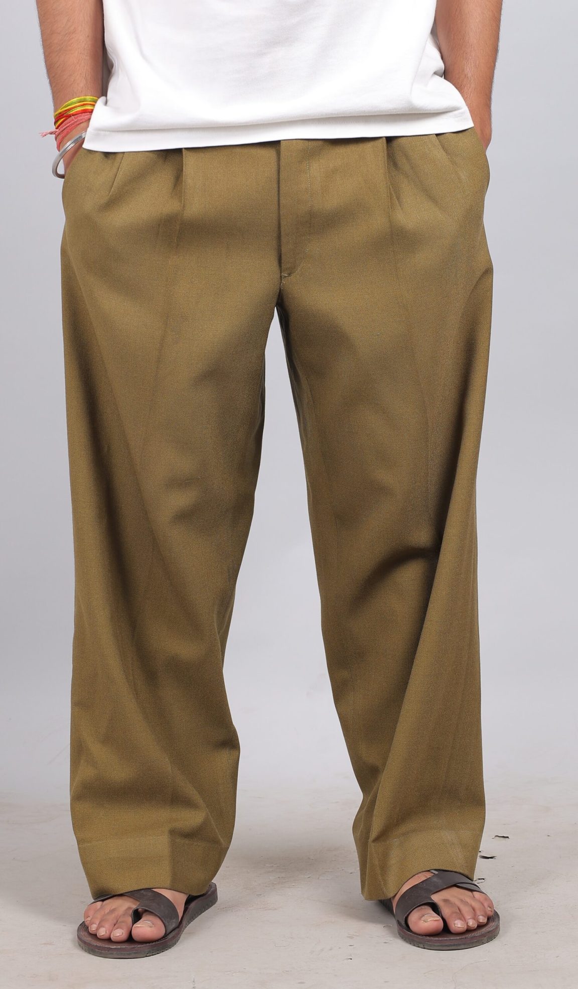 men’s tailored wide leg pants – olive